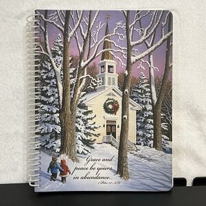 John Sloane Legacy Of Faith Spiral Notebook Journal Winter Church Scene 2 Peter